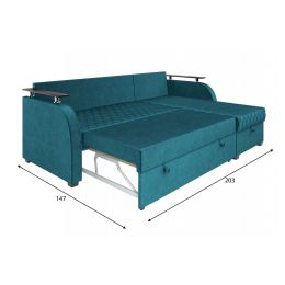 Диван угловой Токио Вельвет Бархат Океан
