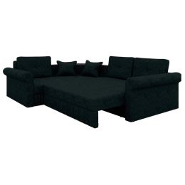 Диван угловой Юта велюр черный