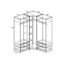 Шкаф угловой Меркурий Люкс-18 Фреза