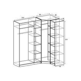 Шкаф угловой Меркурий Люкс-3