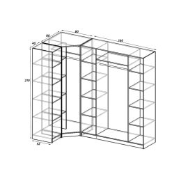 Шкаф угловой Меркурий Люкс-4 Фреза