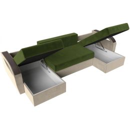 Диван угловой Форсайт Вельвет Green-Beige