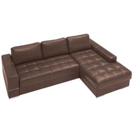 Диван угловой Матео Brown кожаный