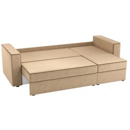Диван угловой Принстон micro-velvet Beige еврокнижка