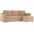 Диван угловой Принстон micro-velvet Beige еврокнижка