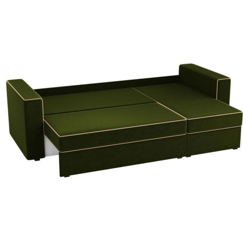 Диван угловой Принстон micro-velvet Green еврокнижка