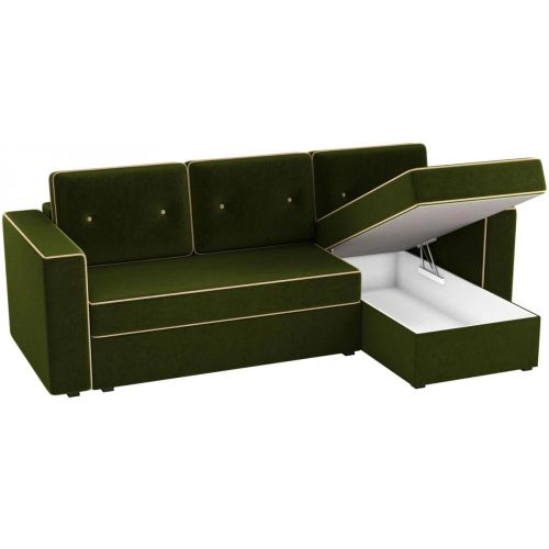 Диван угловой Принстон micro-velvet Green еврокнижка