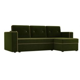 Диван угловой Принстон micro-velvet Green еврокнижка