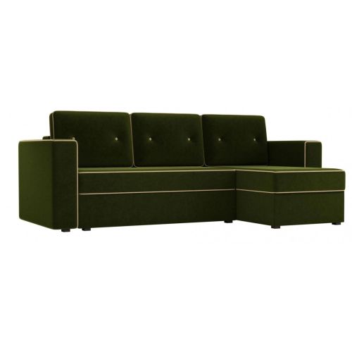 Диван угловой Принстон micro-velvet Green еврокнижка