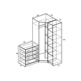 Шкаф угловой Меркурий Люкс-5