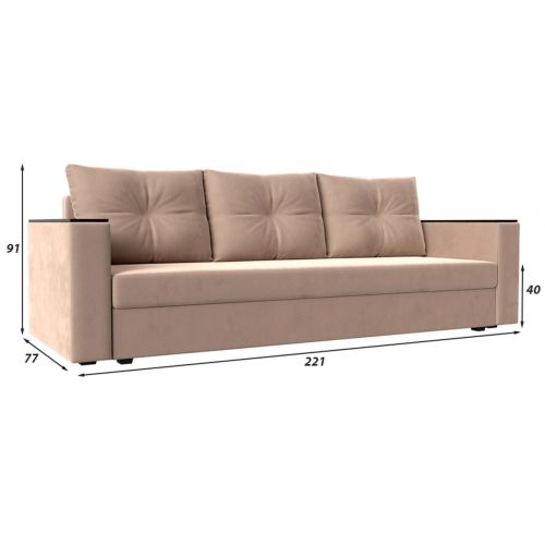 Диван Атланта Light без столика Plush Beige