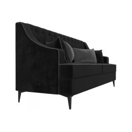 Диван Марк Велюр Black-Серый