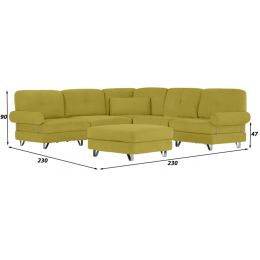 Диван модульный угловой Багама с пуфом малый