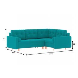 Диван модульный угловой Белфаст Plush Blue