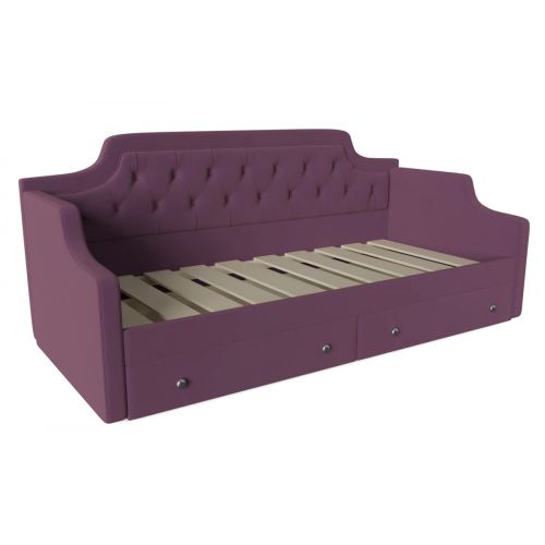 Диван прямой Капитоне Колибри Violet стяжка