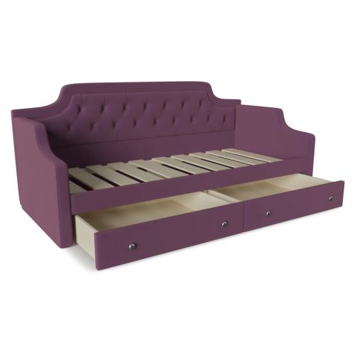 Диван прямой Капитоне Колибри Violet стяжка