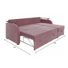 Диван угловой Токио Велюр Пудра