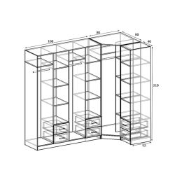 Шкаф угловой Меркурий Люкс-9