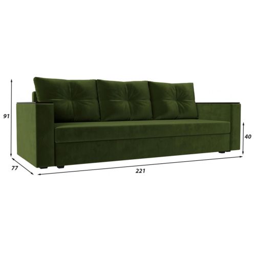 Диван Атланта Light без столика Green