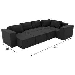 Диван модульный Лофт П-образный Black