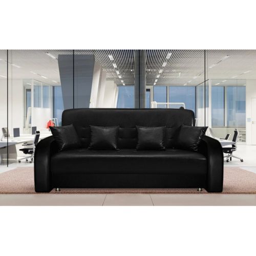 Диван прямой Престиж черный 140см книжка