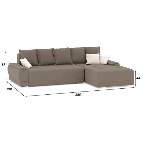 Диван угловой Nordviks (Модерн) Plush Light Brown - Beige