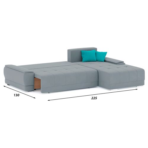 Диван угловой Nordviks (Модерн) Plush Light Grey - Blue