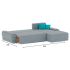Диван угловой Nordviks (Модерн) Plush Light Grey - Blue