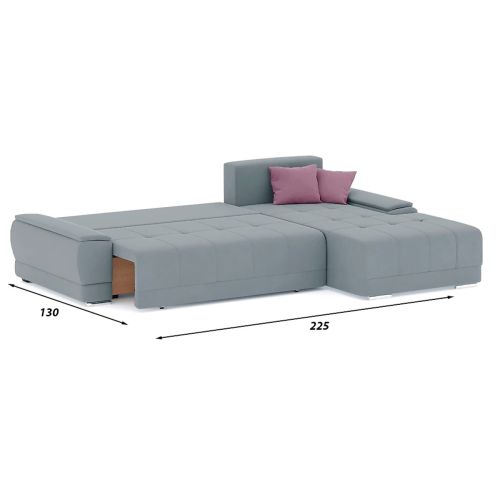 Диван угловой Nordviks (Модерн) Plush Light Grey - Пасти