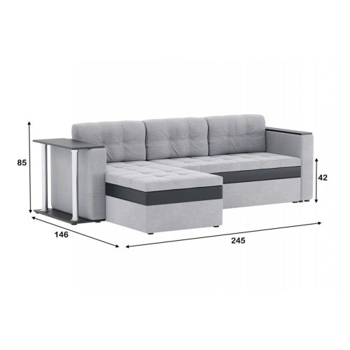 Диван угловой Атланта Сountry Light Grey со столиком