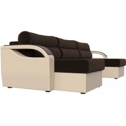 Диван угловой Форсайт Вельвет Микс Brown-Beige