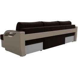 Диван угловой Форсайт Вельвет Микс Brown-Beige