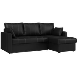 Диван угловой Риммини Неро кожаный