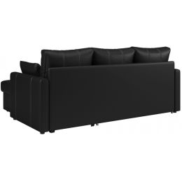 Диван угловой Риммини Неро кожаный