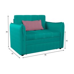 Кресло-кровать Виола Plush Бирюза