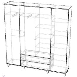 Шкаф распашной Сканди 15 жемчужный глянец