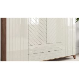 Шкаф распашной Сканди 15 жемчужный глянец