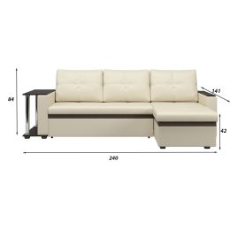 Диван угловой Атланта Крим со столиком