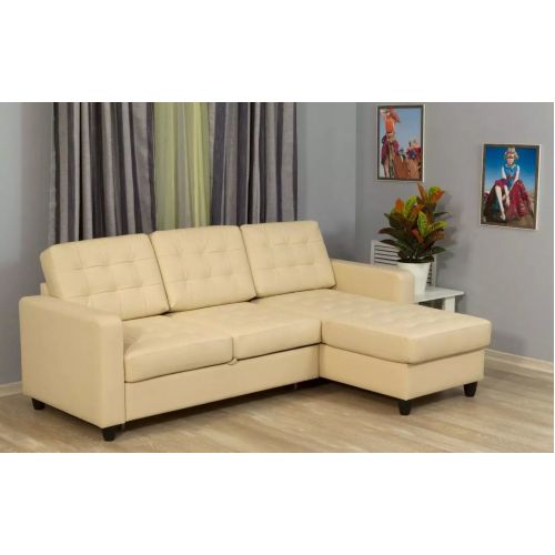 Диван угловой кожаный Камелот Ivory