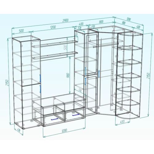 Стенка угловая Мустанг