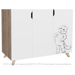 Шкаф распашной трехдверный Скандинавик Простоквашино white