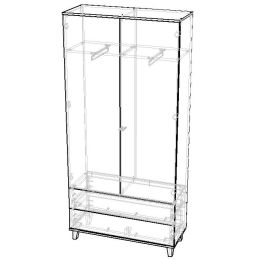 Шкаф распашной Сканди 4 Vanilla глянец