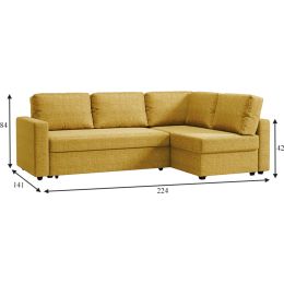 Диван угловой Милбург (Мансберг) Сountry Еллоу