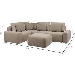 Диван модульный угловой Гунер-1 Plush Coffee