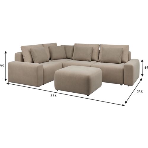 Диван модульный угловой Гунер-1 Plush Coffee