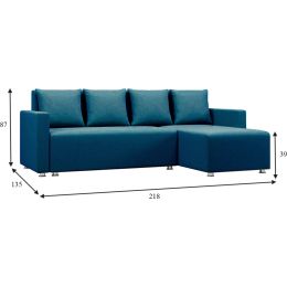 Диван угловой Каир Сountry Blue с подлокотниками