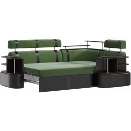 Диван угловой Карина (Каштан) Plush Green