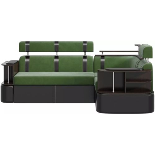 Диван угловой Карина (Каштан) Plush Green