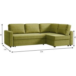 Диван угловой Милбург (Мансберг) Сountry Green