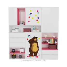 Шкаф распашной универсальный Маша и медведь Playtime